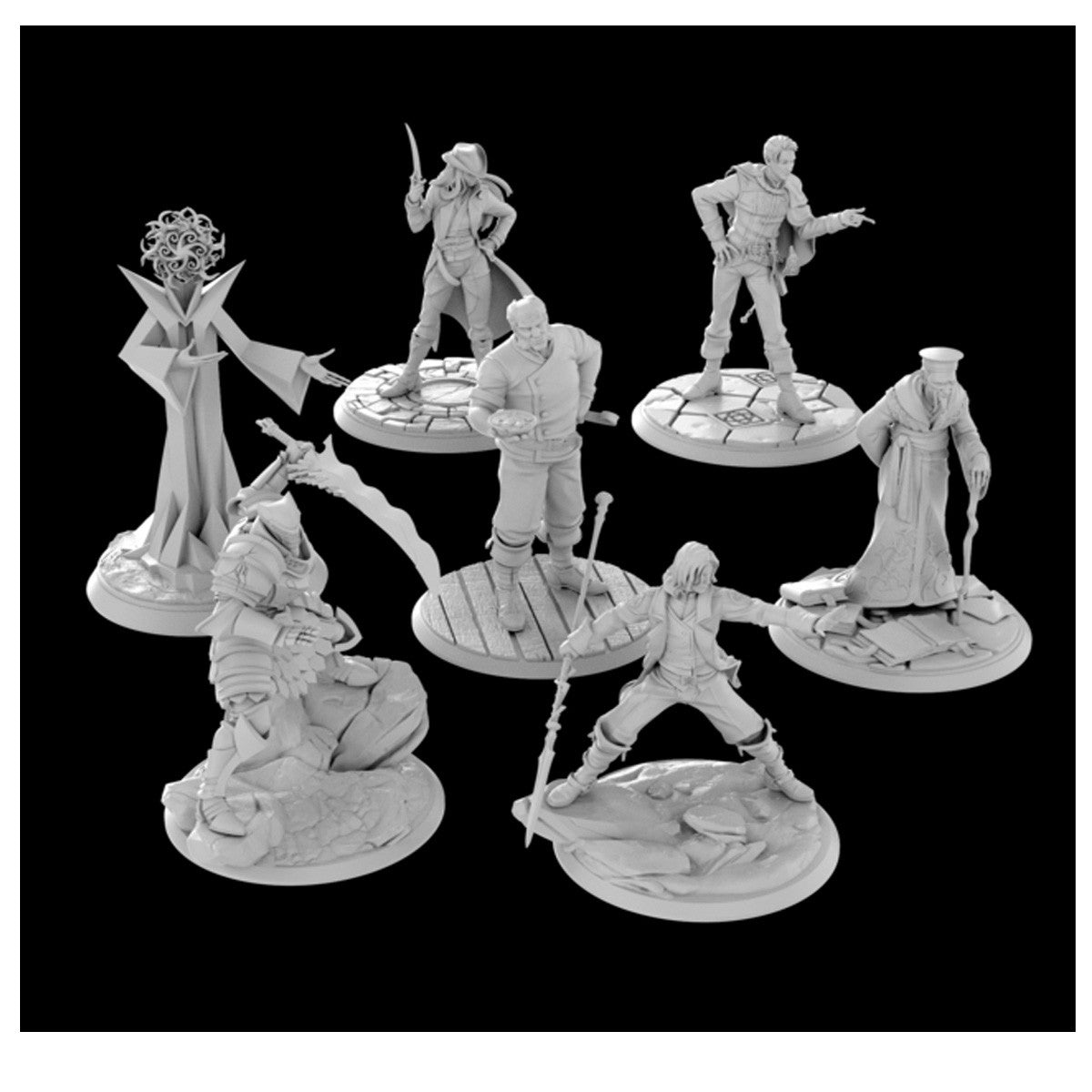 Cosmere RPG Stormlight Archive Words of Radiance Premium Unpainted Miniatures Set 7 Minis Pack BWG-WoR-7P