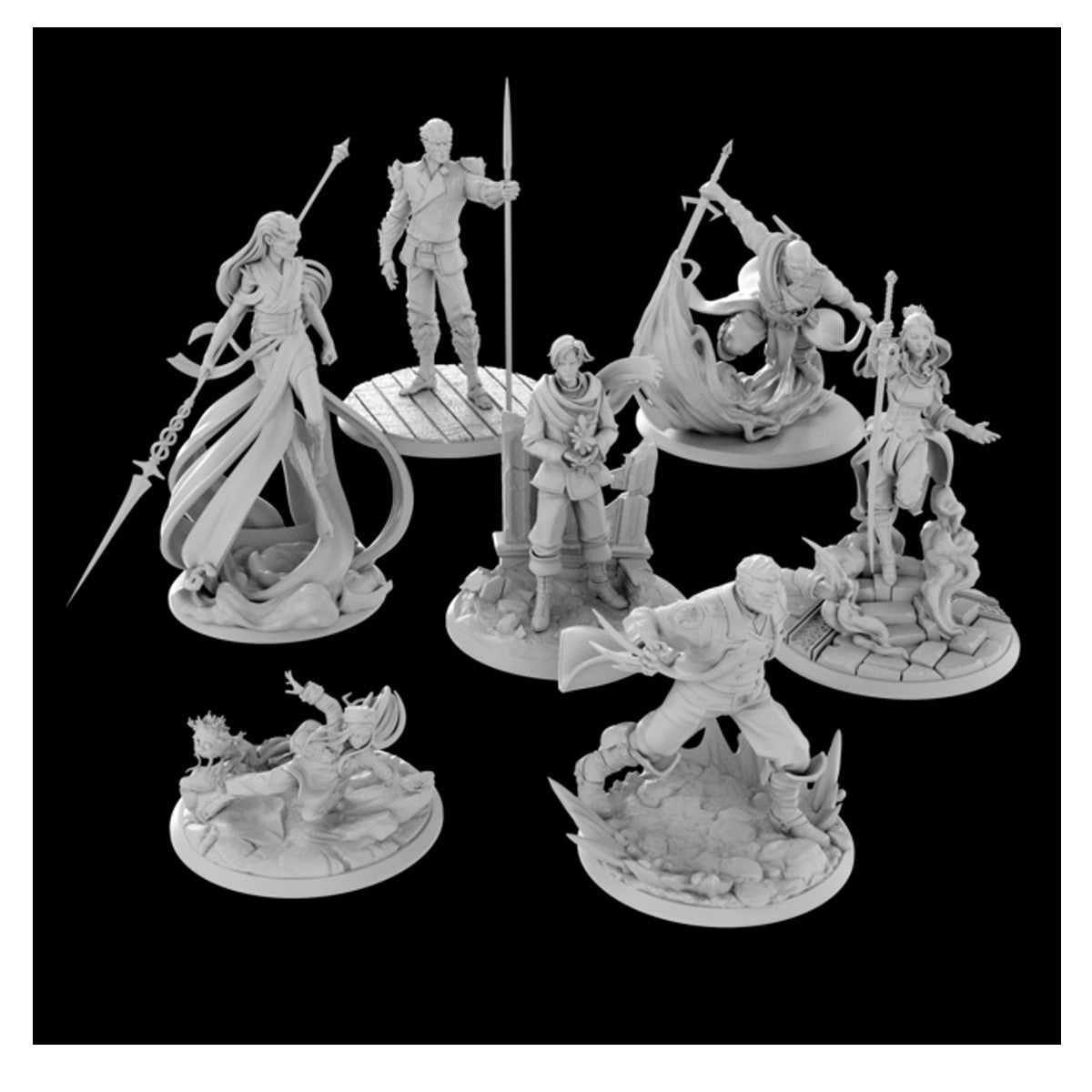 Cosmere RPG Stormlight Archive Oathbringer Premium Unpainted Miniatures Set 7 Minis Pack BWG-OB-7P