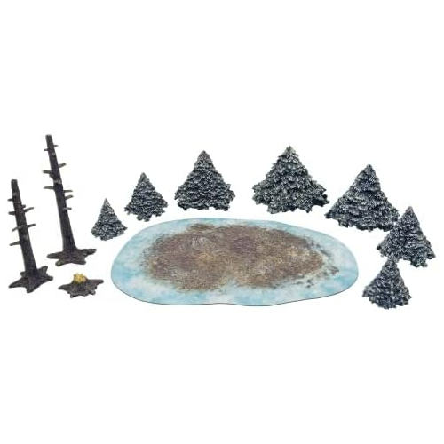 Monster Scenery Ice Wilds Snow Pine Forest Pre Painted Tabletop Game Scenery Bundle Pack of 2 MFC-10106K1-FBA