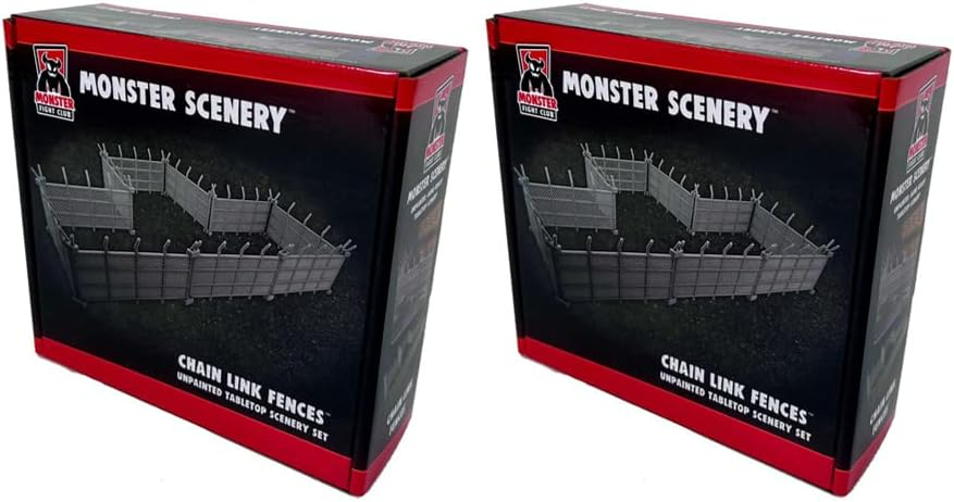 Monster Fight Club Scenery Metropolis Miniature Chain Link Fences Pre Painted Tabletop Game Scenery Bundle Pack of 2 MFC-12000K1-FBA