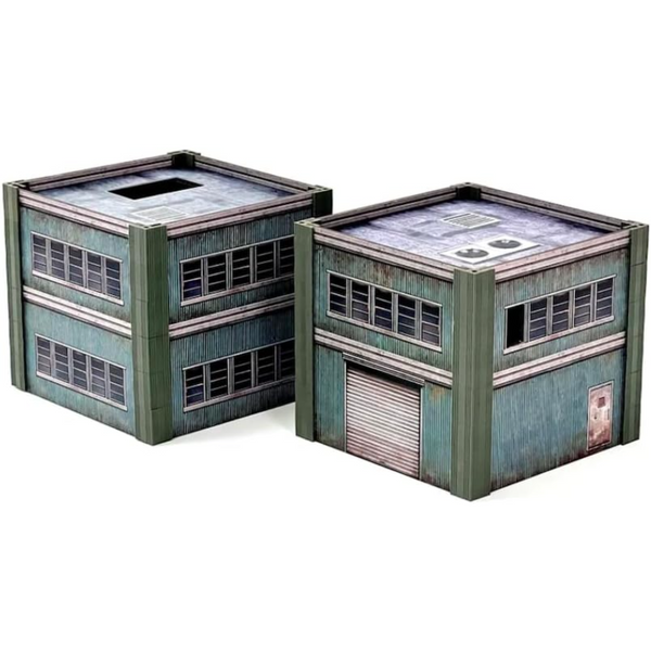Monster Fight Club Metropolis Cityscape Miniatures Two Small Steel Buildings MFC-15108