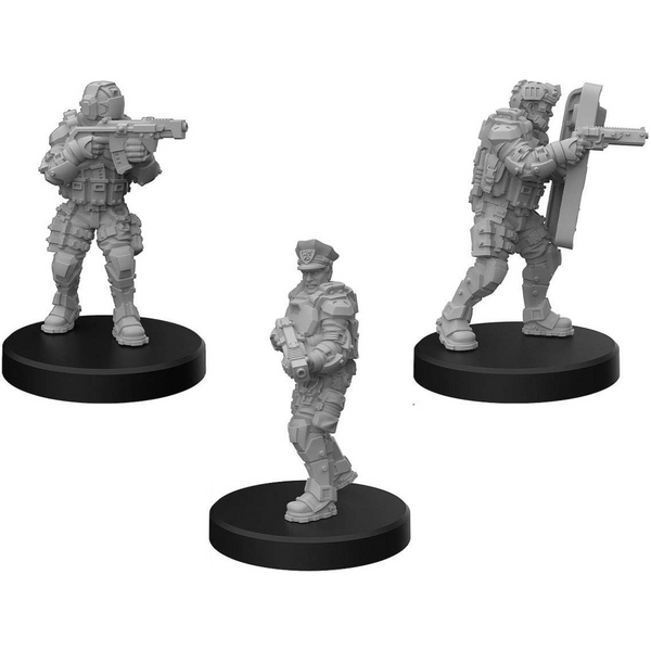 Monster Fight Club Cyberpunk RED Miniatures Lawmen A Command OOS MFC33005