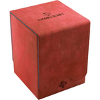 Gamegenic Squire 100+ Convertible Deck Box Card Storage Box with Removable Cover Holds 100 Double Sleeved Cards Red Color GG2017