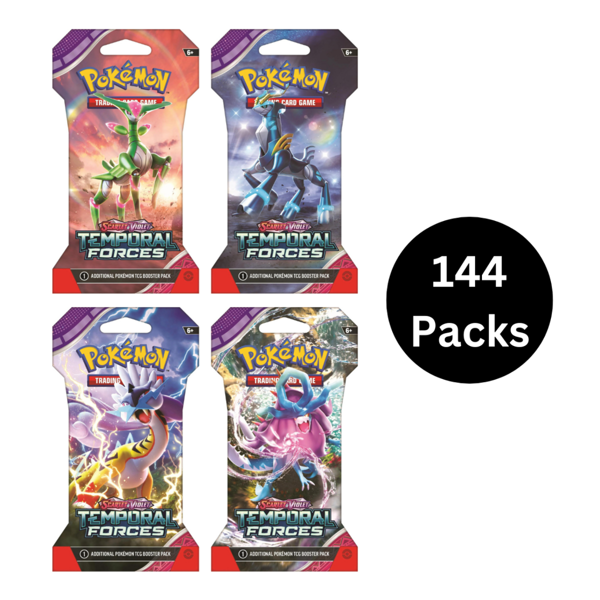 Pokemon TCG: Scarlet & Violet 05 Temporal Forces- Sleeved Booster Case (144 Packs) PKU85642