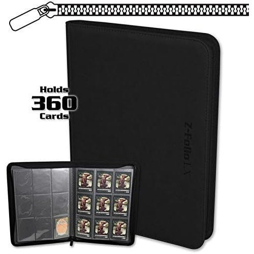BCW Supplies: Z-Folio For Toploaders 9-Pocket Lx Black - 1-Zf9Lx-Tlch-S-BLK