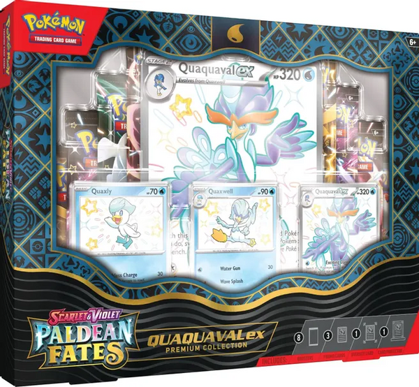 Pokemon TCG Scarlet And Violet Paldean Fates Pokemon Ex Premium Collection Shiny Quaquaval ex (Single Pack)