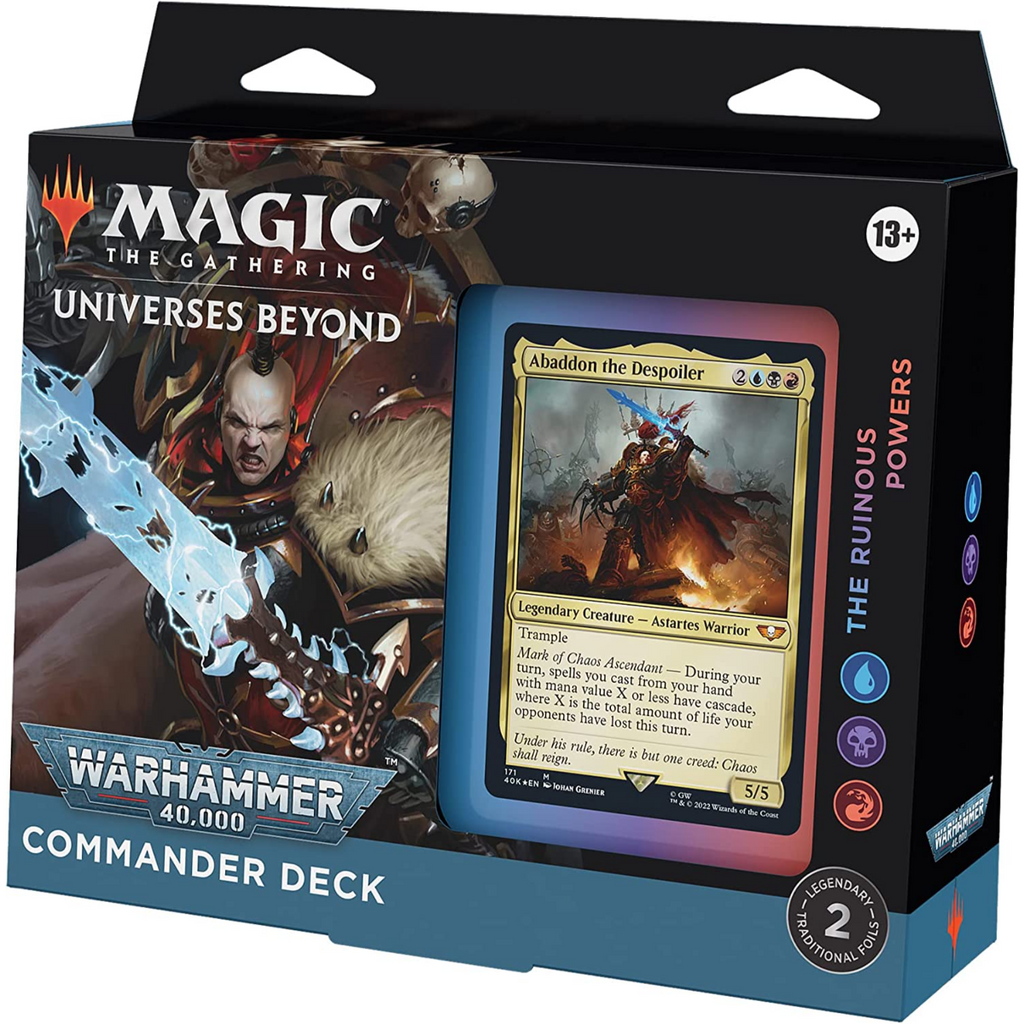MTG Magic The Gathering CCG Universes Beyond Warhammer 40K Commander Deck Regular The Ruinous Power Blue-Black-Red Single Pack WCMGWH40KCOM-TheRuinousPowers