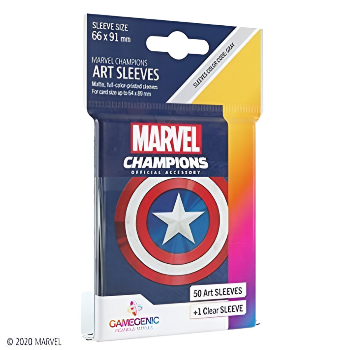 Gamegenic Marvel Card sleeve Pack Captain America Optimized size for Marvel Champions cards or other TCG and LCG card games G10096