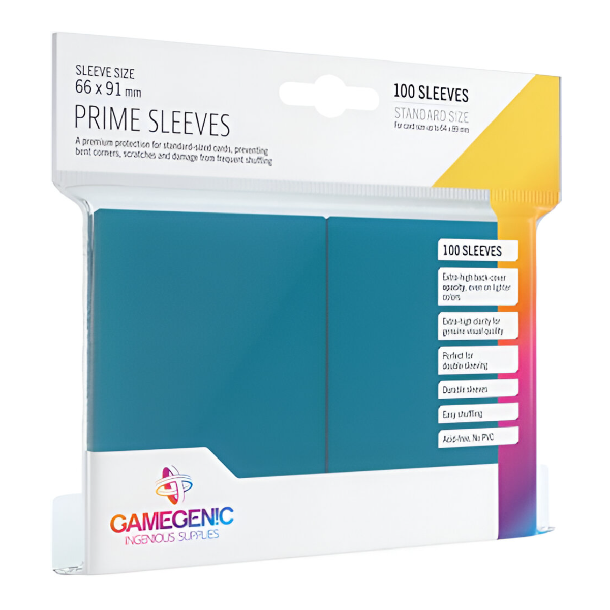 Gamegenic Prime Standard-Sized Card Sleeves 100 Pack of 66 mm by 91 mm Card Sleeves Blue Color GG1016