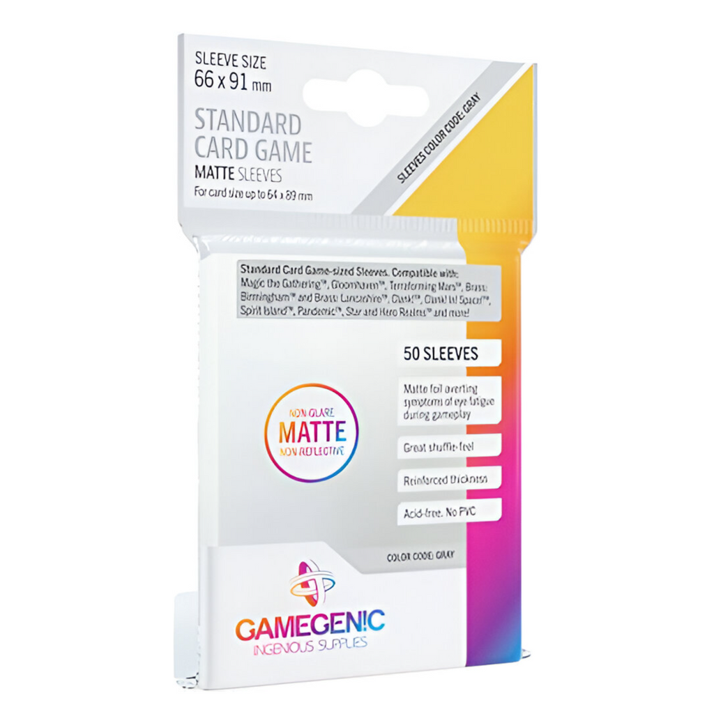 Gamegenic Matte Board Game Sleeves Pack of 50 Matte Sleeves Premium Card Protection FFG Gray Color Code GG1063