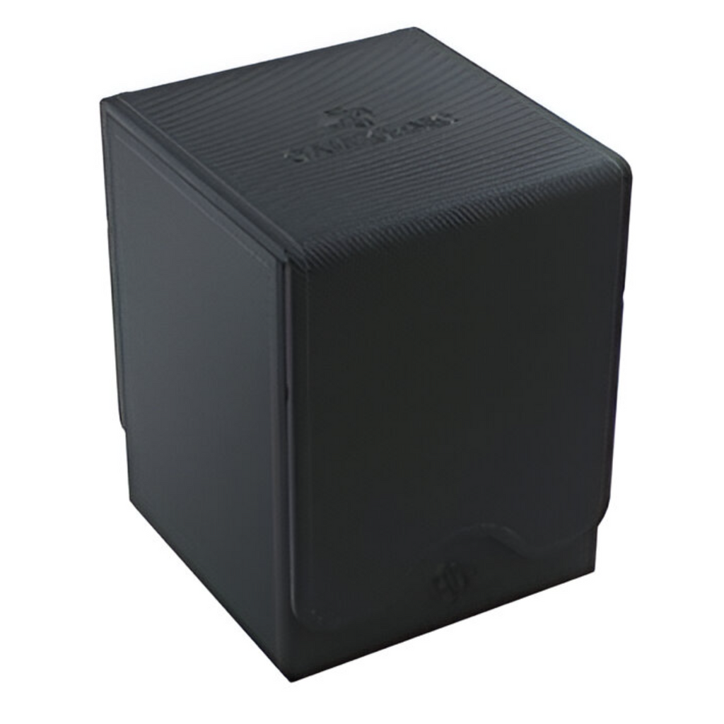 Gamegenic Squire 100+ Convertible Deck Box Card Storage Box with Removable Cover Holds 100 Double-Sleeved Cards Black Color GG2015