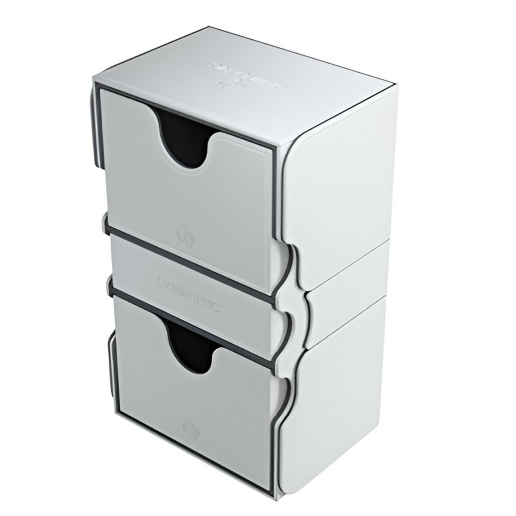 Gamegenic Stronghold 200+ Convertible Deck Box Double Sleeved Card Storage Holds up to 200 Cards White Color GG2028