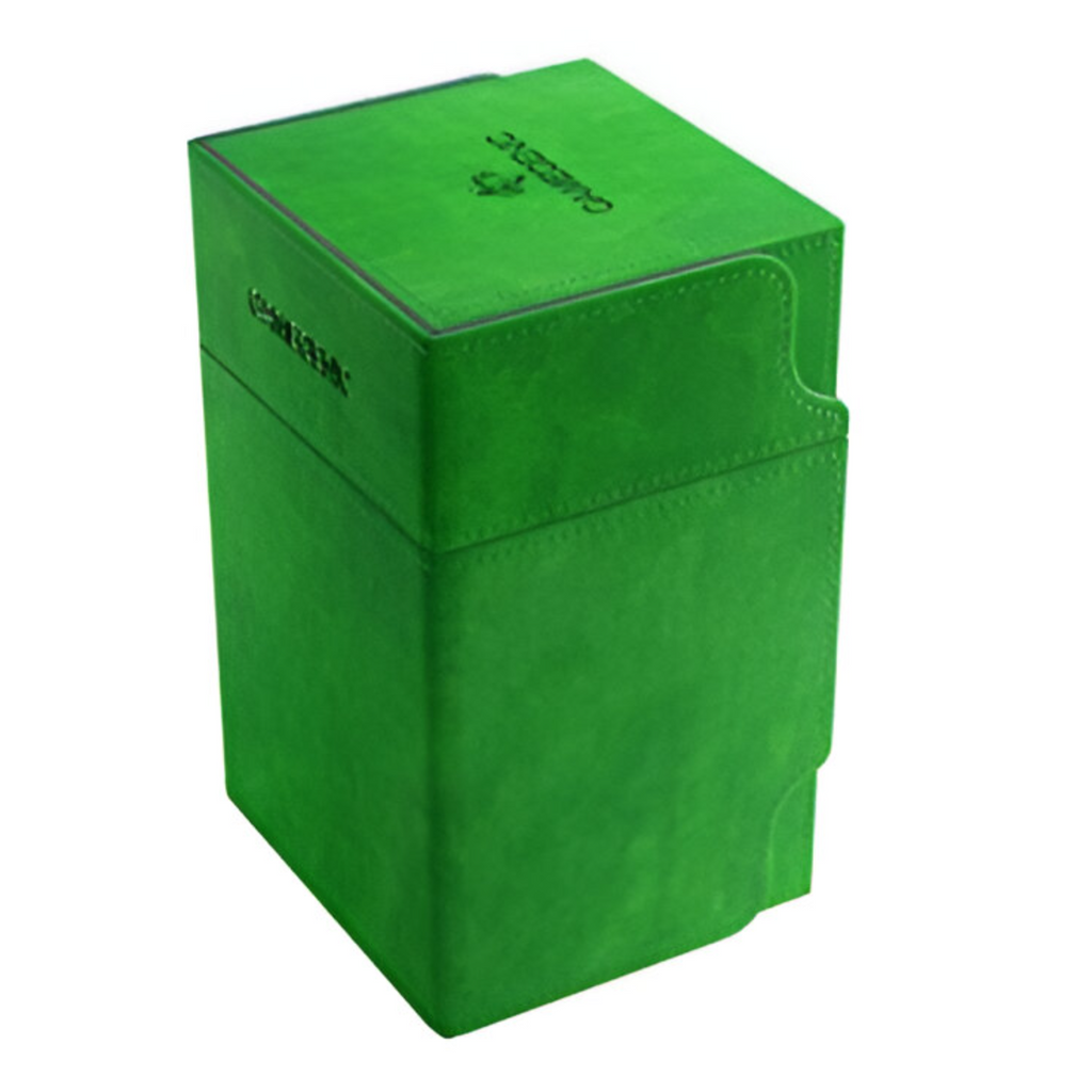 Gamegenic Deck Box Watchtower Convertible Green 100Ct Holds Double Sleeved Cards With Accessories Drawer Mix & Match Customization Secure Closure With Powerful Magnets GG2041