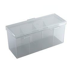 Gamegenic Fourtress 320+ Casual Deck Box Double Sleeved Card Storage with Flex Card Divider Holds up to 320 Cards Clear Color GG2516