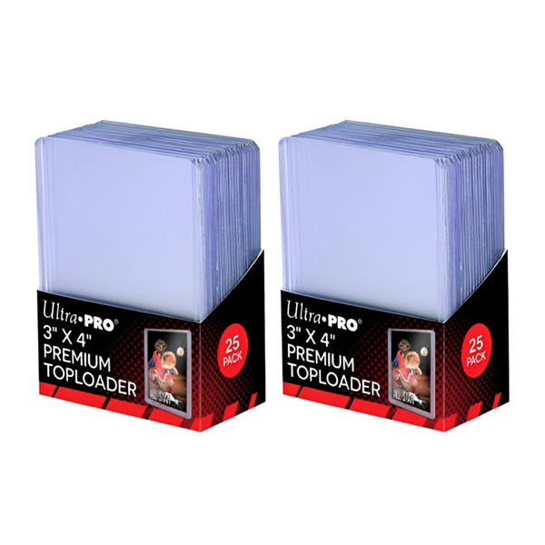 Ultra Pro 3" x 4" Super Clear Premium Toploader Card Protector 25-Count per Pack 2-Packs ULP81145K2