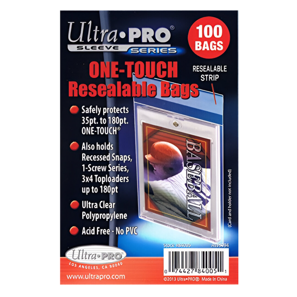 5 Ultra Pro Magnetic One Touch Resealable Bag Packs 84005 500 Total (5 100ct Packs) - For Magnetic Holders