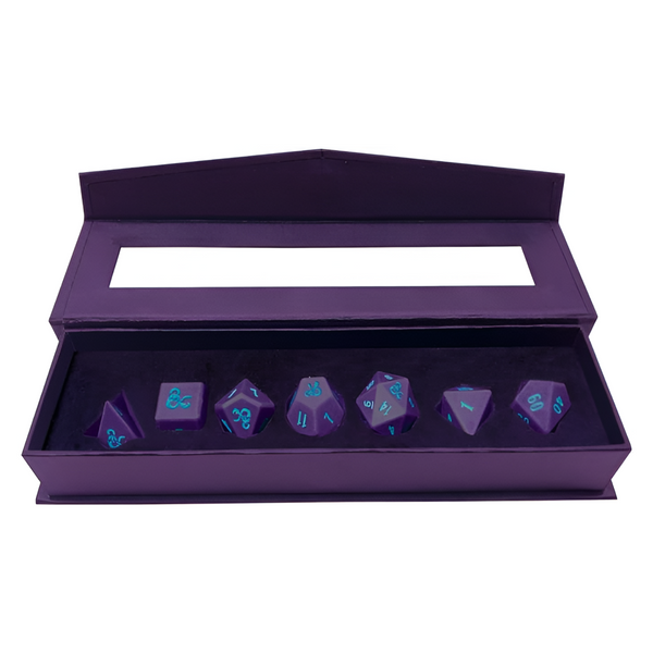 Ultra PRO Dungeons & Dragons RPG Phandelver Campaign 7 RPG Heavy Metal Dice Royal Purple and Sky Blue UPI-19860