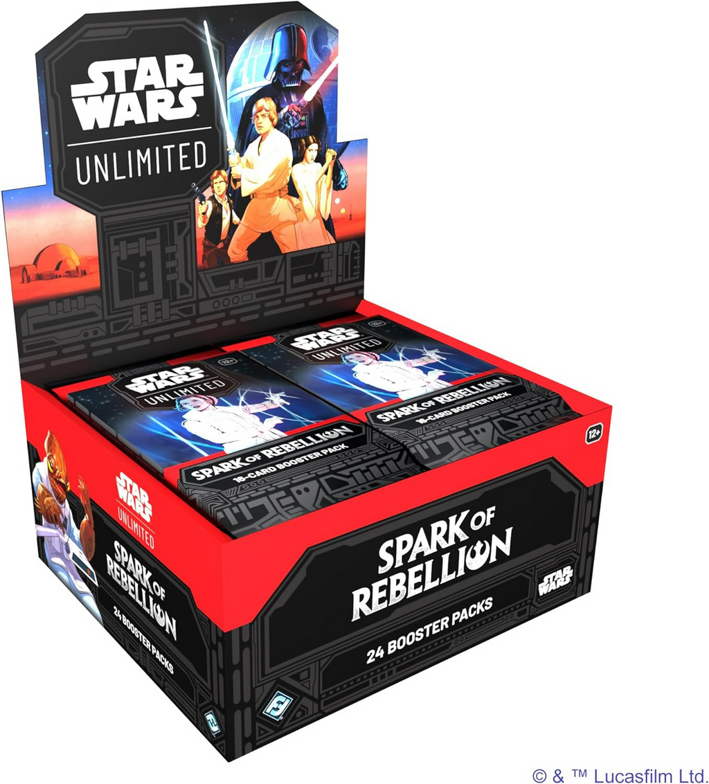 Star Wars Unlimited Tcg Spark Of Rebellion Booster Display, Set Of 24 Booster Packs, Trading Card Game For Kids and Adults For Ages 12+ For 2+ Players With 20 Min Playtime SWH0102en