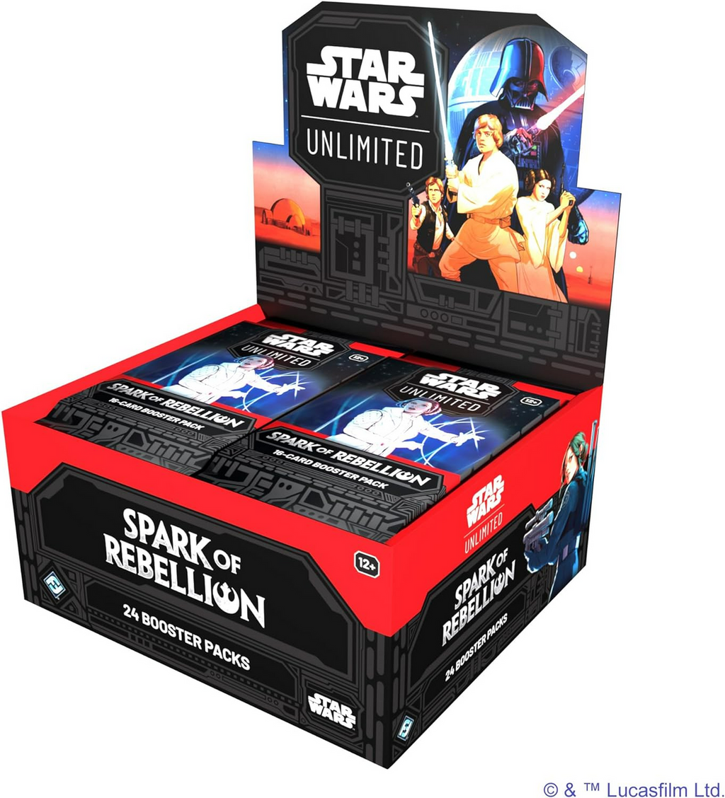 Star Wars Unlimited Tcg Spark Of Rebellion Booster Display, Set Of 24 Booster Packs, Trading Card Game For Kids and Adults For Ages 12+ For 2+ Players With 20 Min Playtime SWH0102en