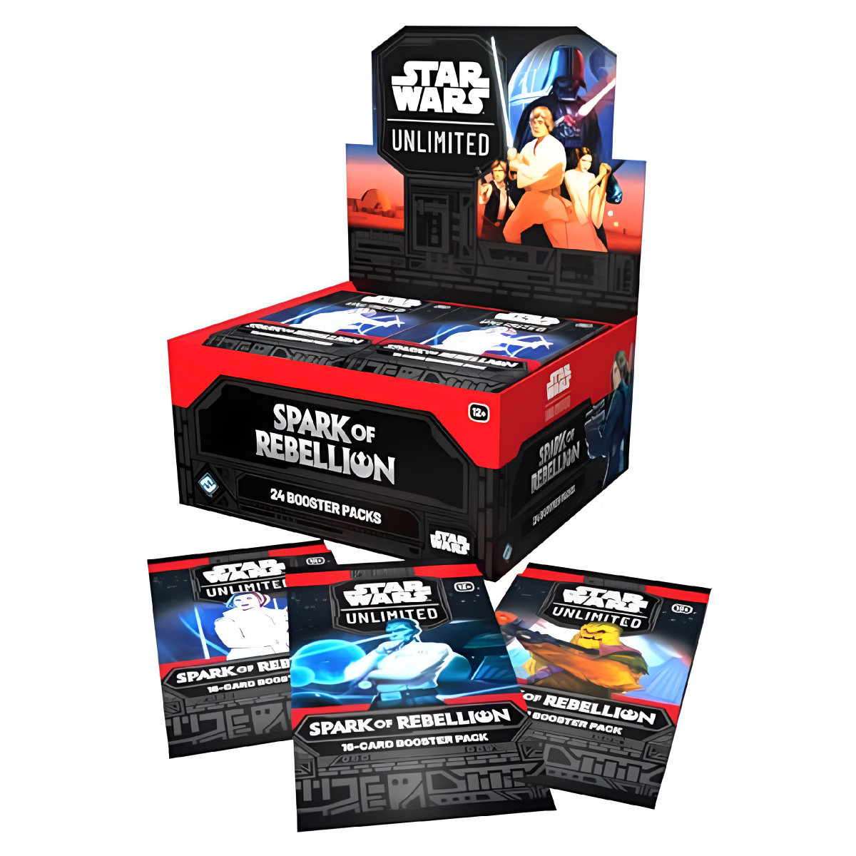 Star Wars Unlimited Tcg Spark Of Rebellion Booster Display, Set Of 24 Booster Packs, Trading Card Game For Kids and Adults For Ages 12+ For 2+ Players With 20 Min Playtime SWH0102en