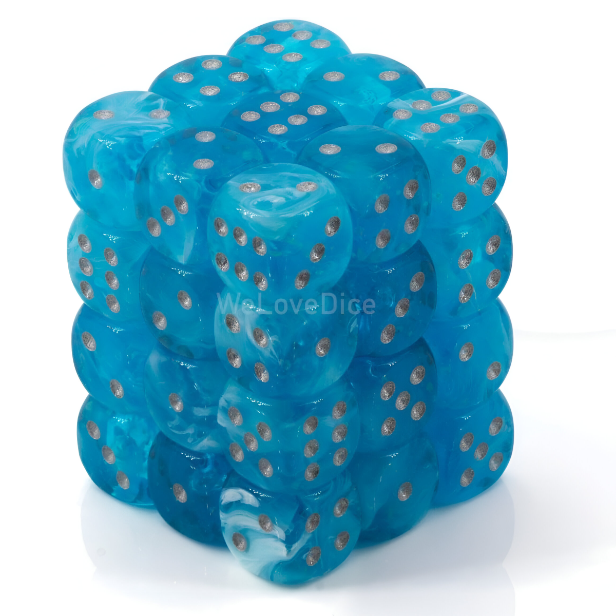 Chessex 27966 Dice Sky with Silver 12 mm CHX27966