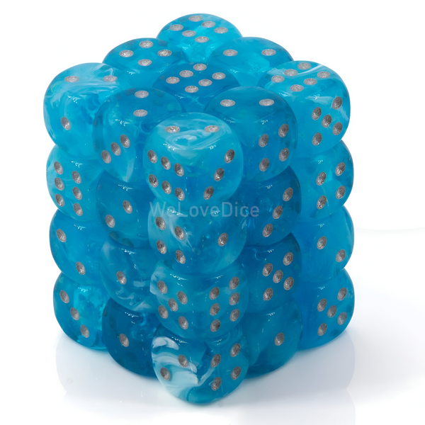 Chessex 27966 Dice Sky with Silver 12 mm CHX27966