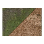 Monster Fight Club Scenery Neoprene Game Mat with Adventure Grid 44''x30'' Inches Broken Grassland Desert Scrubland MFC-20204