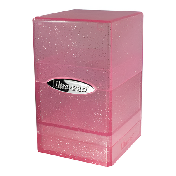 Ultra Pro Ultra Pro Satin Tower Glitter Pink Stores 100+ standard size cards ULPDB15890