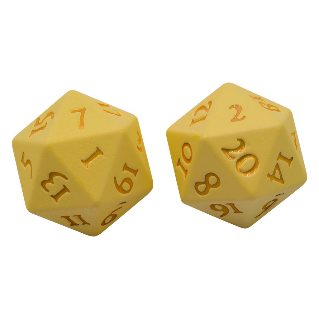 Ultra PRO Dungeons & Dragons Vivid Heavy Metal D20 Dice Set Yellow 2ct UP Your Gaming 20 Sided Dice UPI-15941