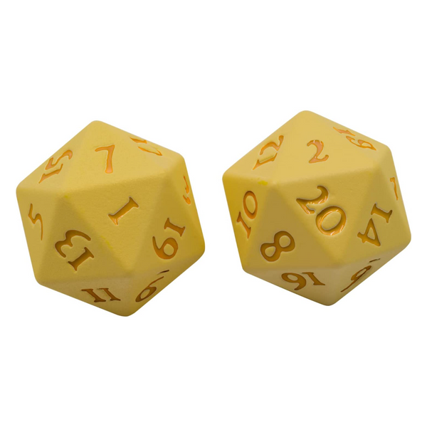 Ultra PRO Dungeons & Dragons Vivid Heavy Metal D20 Dice Set Yellow 2ct UP Your Gaming 20 Sided Dice UPI-15941