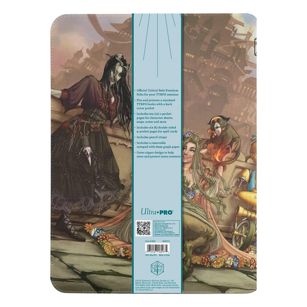 Ultra Pro Critical Role Book Folio with Six 9 Pocket Pages for Standard Size Cards for Ultimate Protection 10 Single Pocket Page UPI-16097