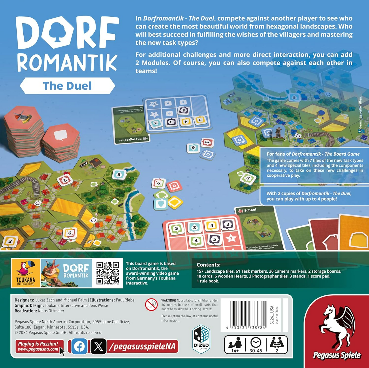 Pegasus Spiele Dorfromantik The Duel US Version Board Game PNA51241