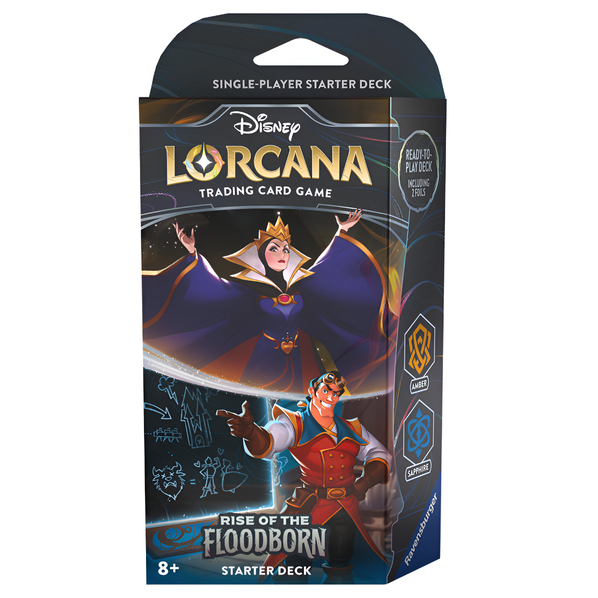 Disney Lorcana Rise Of The Floodborn Starter Deck-Amber/Sapphire Single Pack DSNYLOR-CH2-STARTER-AmberSapphire