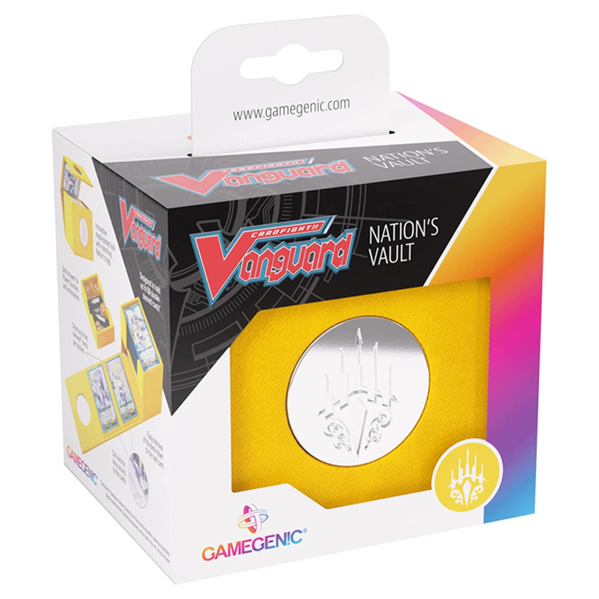 Gamegenic Cardfight Vanguard Nations Vault Keter Sanctuary Yellow Premium Deck Box, Holds Up To 50 Double-Sleeved Cards, Extra Drawer For Power Cters And Accessories GGS20132ML