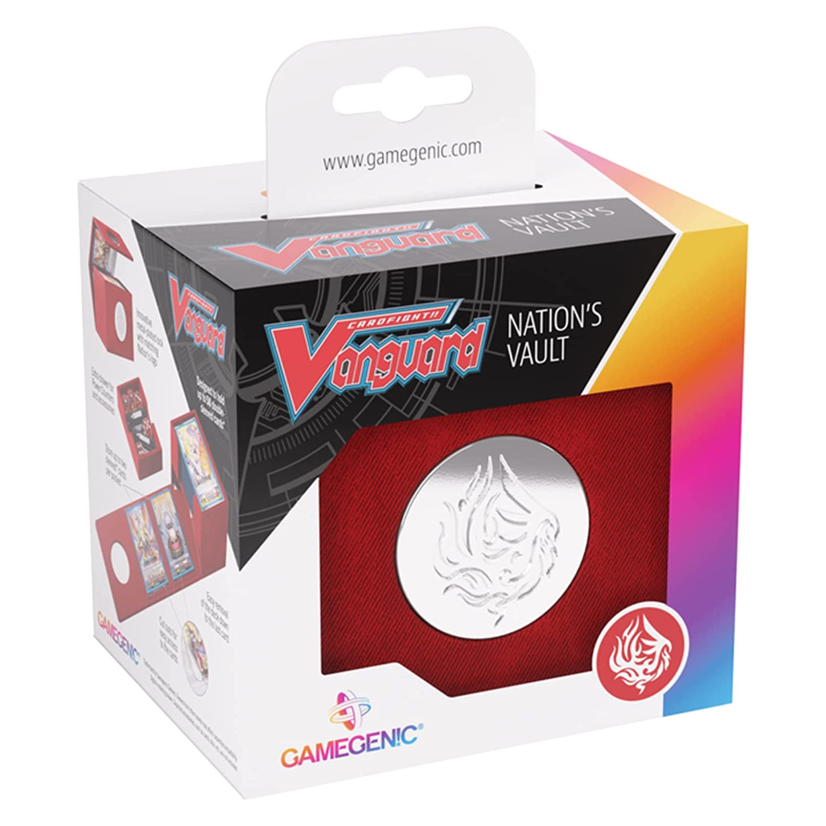 Gamegenic Cardfight Vanguard Nations Vault Dragon Empire Red Premium Deck Box, Holds Up To 50 Double-Sleeved Cards, Extra Drawer For Power Cters And Accessories GGS20128ML