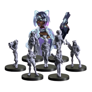 Monster Fight Club Cyberpunk Red Combat Zone Miniatures Danger Gals Starter Gang MFC-45015