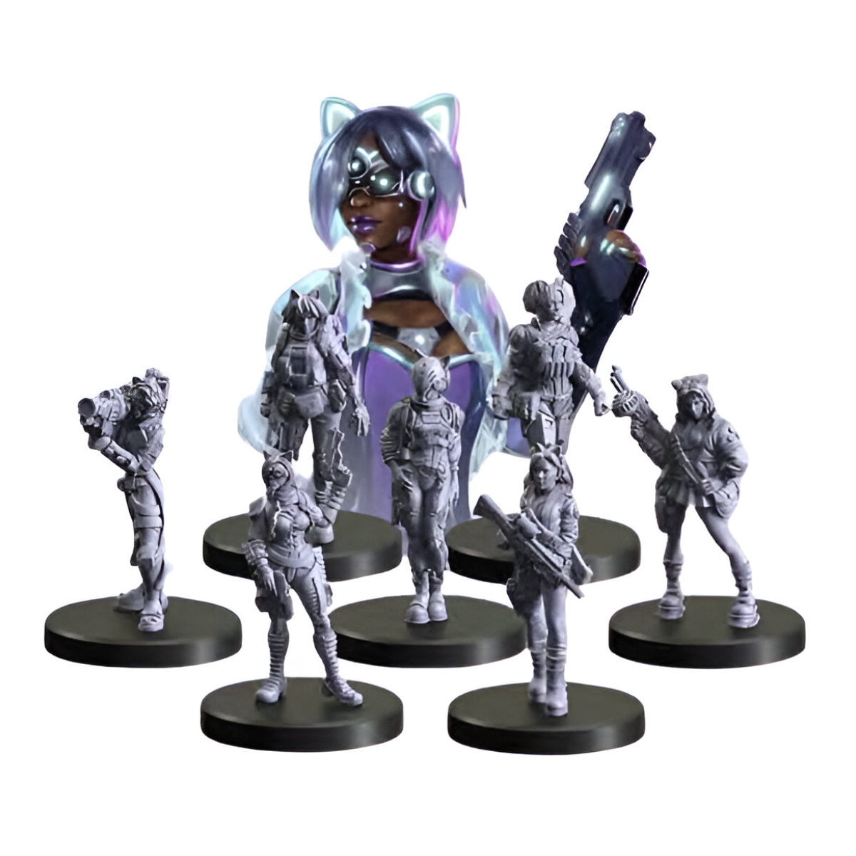 Monster Fight Club Cyberpunk Red Combat Zone Miniatures Danger Gals Starter Gang MFC-45015