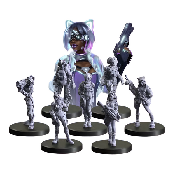Monster Fight Club Cyberpunk Red Combat Zone Miniatures Danger Gals Starter Gang MFC-45015