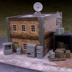 Monster Fight Club Cyber City Unpainted Tabletop Scenery Set Includes Various Terminals a Transmitter a Satellite Dish and a Dispenser - MFC-12008