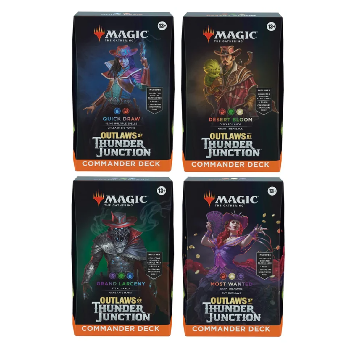 MTG Magic The Gathering Outlaws Of Thunder Junction Commander Deck 4ct MTG-OTJ-CD