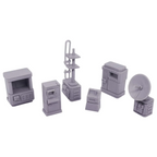 Monster Fight Club Cyber City Unpainted Tabletop Scenery Set Includes Various Terminals a Transmitter a Satellite Dish and a Dispenser - MFC-12008