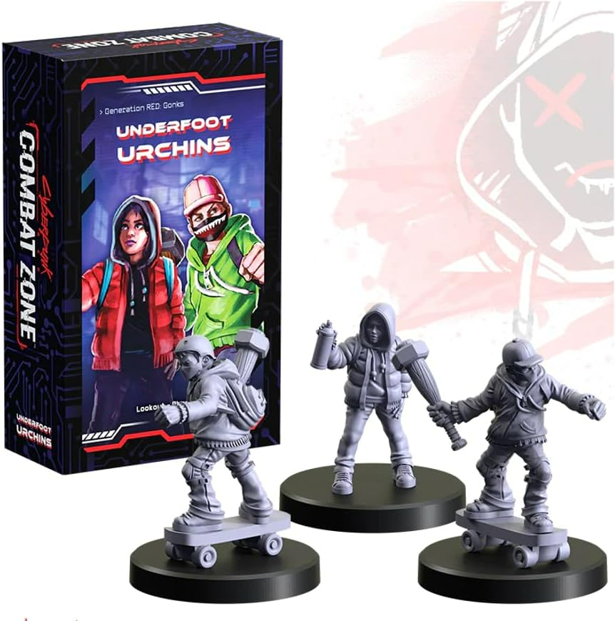 Monster Fight Club Cyberpunk Red Combat Zone Miniatures Bundle: Underfoot Urchins, Wall Crawlers, Take Up Irons (3 Items)