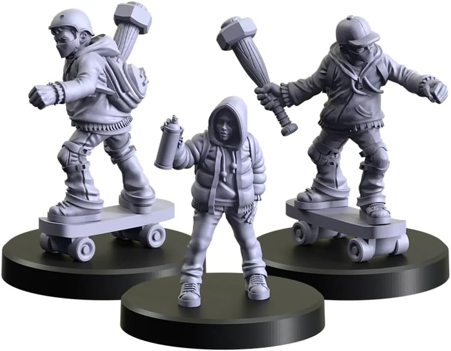 Monster Fight Club Cyberpunk Red Combat Zone Miniatures Bundle: Underfoot Urchins, Wall Crawlers, Take Up Irons (3 Items)