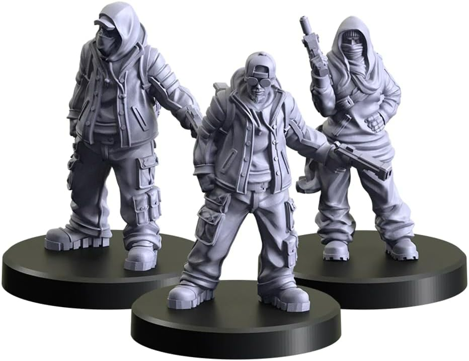 Monster Fight Club Cyberpunk Red Combat Zone Miniatures Bundle: Underfoot Urchins, Wall Crawlers, Take Up Irons (3 Items)