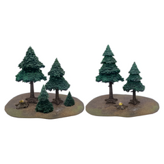 Monster Scenery Evergreen Pine Forest Pre Painted Tabletop Game Scenery Bundle Pack of 2