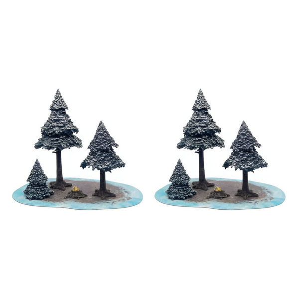 Monster Scenery Ice Wilds Snow Pine Forest Pre Painted Tabletop Game Scenery Bundle Pack of 2