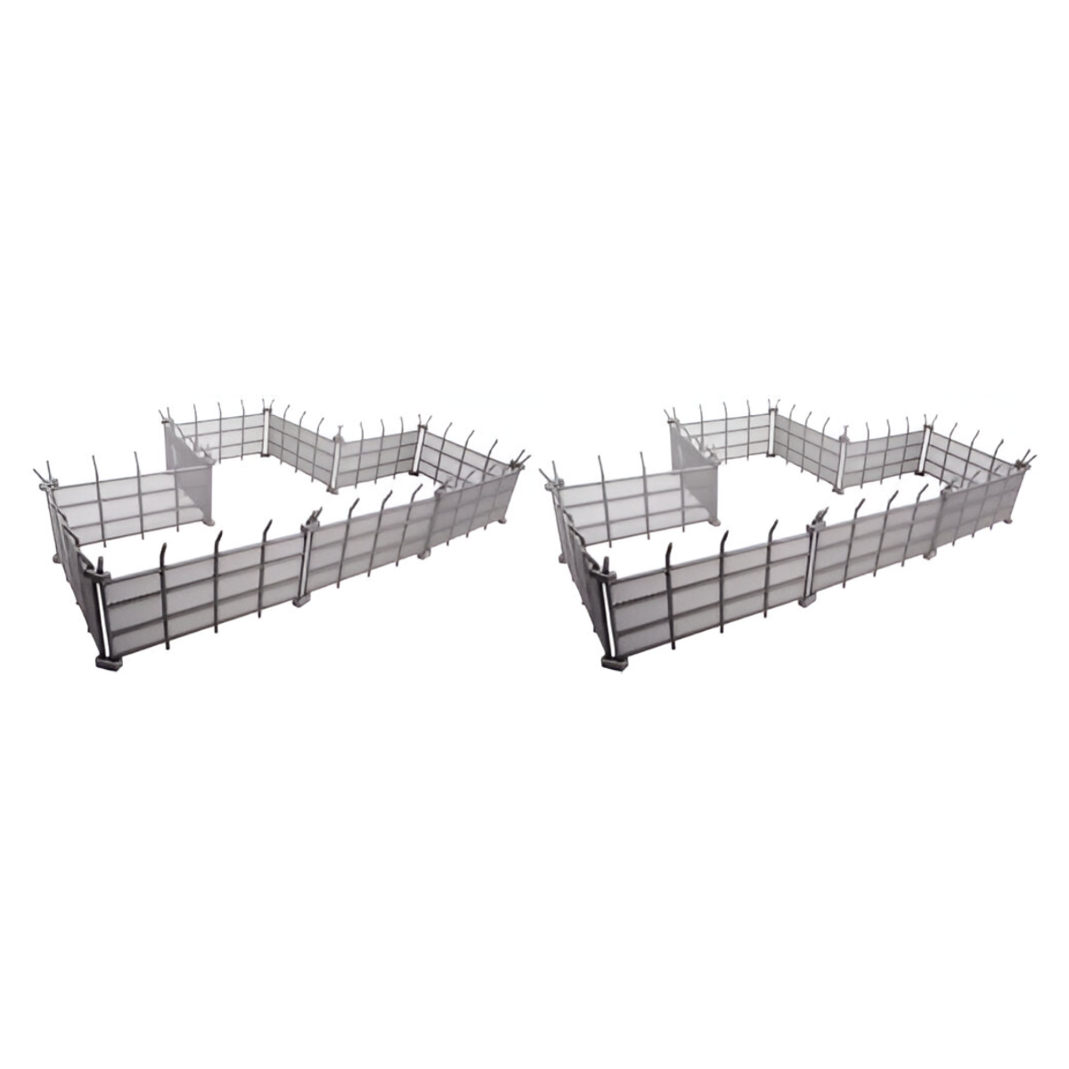 Monster Scenery Metropolis Miniature Chain Link Fences Pre Painted Tabletop Game Scenery Bundle Pack of 2