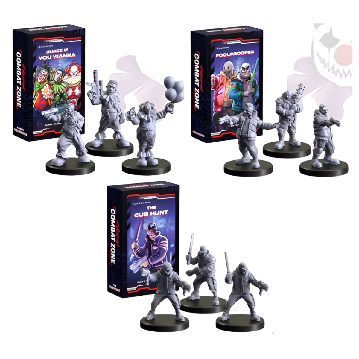 Monster Fight Club Cyberpunk Red Combat Zone Miniatures Bundle: Dunce If You Wanna, Foolproofed, The Cub Hunt (3 Items)
