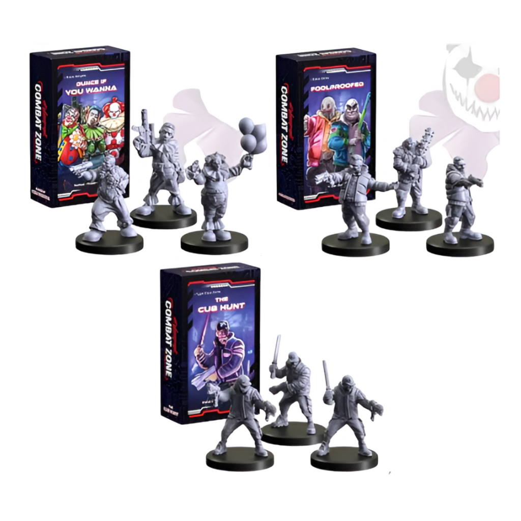 Monster Fight Club Cyberpunk Red Combat Zone Miniatures Bundle: Dunce If You Wanna, Foolproofed, The Cub Hunt (3 Items)