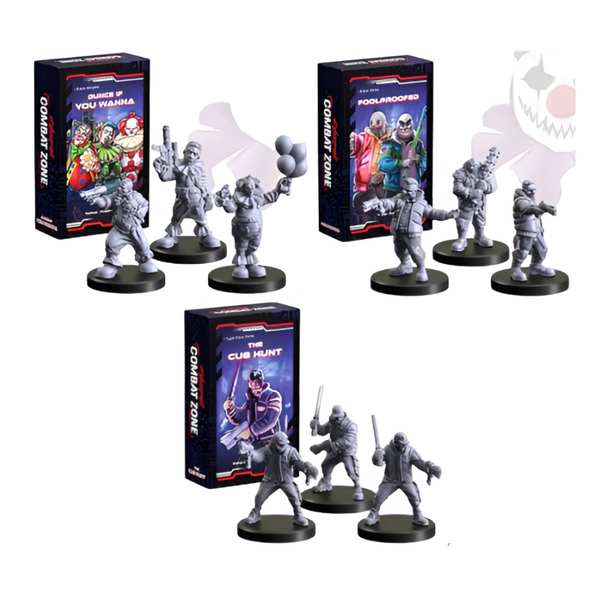 Monster Fight Club Cyberpunk Red Combat Zone Miniatures Bundle: Dunce If You Wanna, Foolproofed, The Cub Hunt (3 Items)